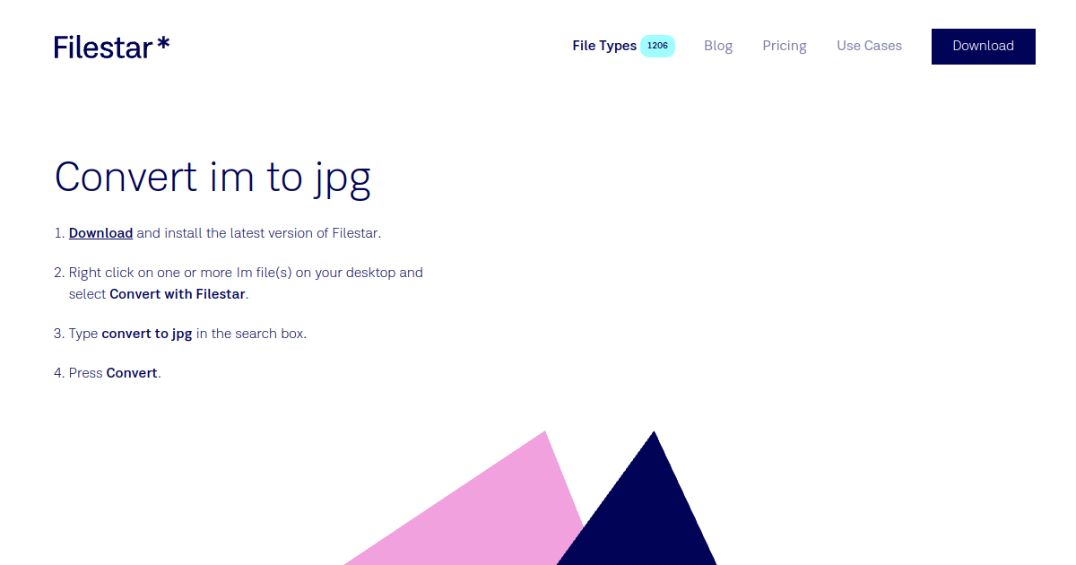 Filestar* | Convert im to jpg