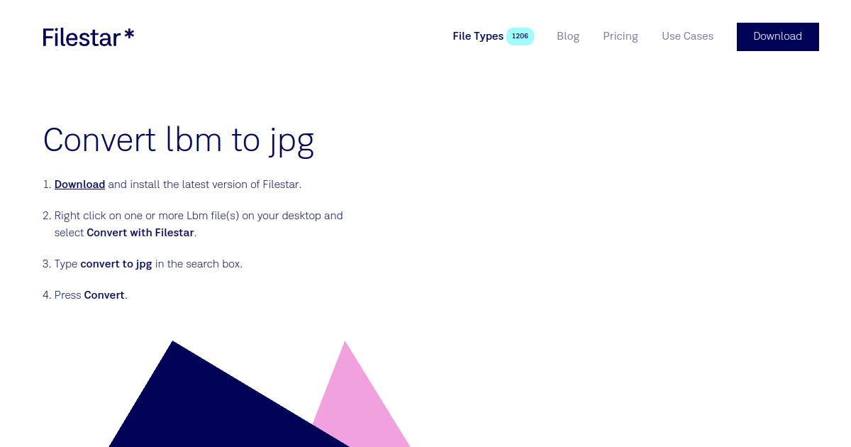 Filestar* | Convert lbm to jpg