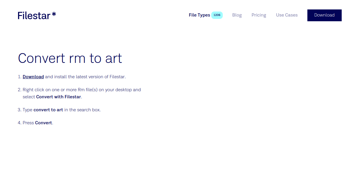 Filestar* | Convert rm to art