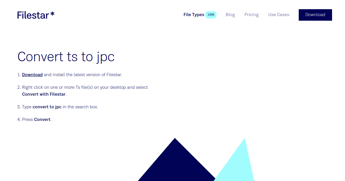 Filestar* | Convert ts to jpc