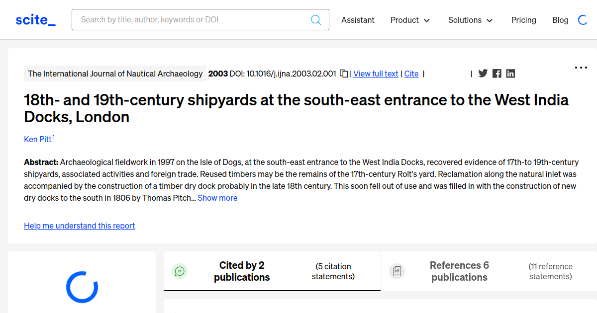 18th- and 19th-century shipyards at the south-east entrance to the West ...