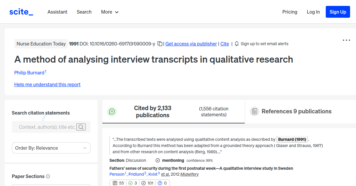 A method of analysing interview transcripts in qualitative research ...