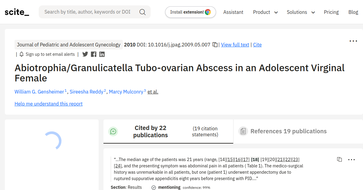 Abiotrophia/Granulicatella Tubo-ovarian Abscess in an Adolescent ...