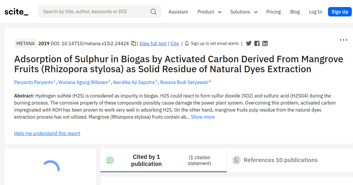 Adsorption of Sulphur in Biogas by Activated Carbon Derived From ...