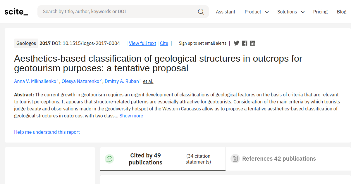 Aesthetics-based classification of geological structures in outcrops ...