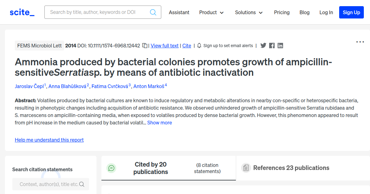 Ammonia produced by bacterial colonies promotes growth of ampicillin ...