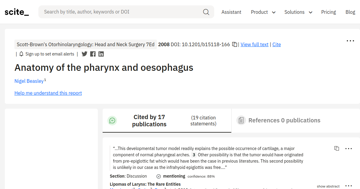 Anatomy of the pharynx and oesophagus - [scite report]