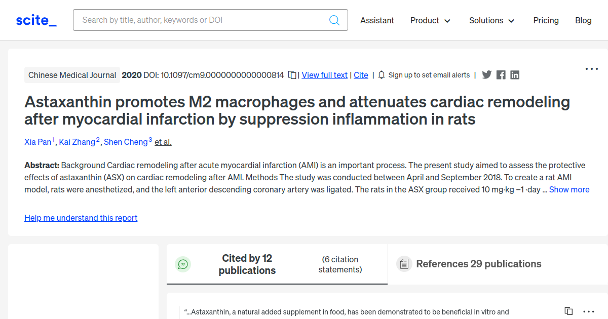 Astaxanthin promotes M2 macrophages and attenuates cardiac remodeling ...