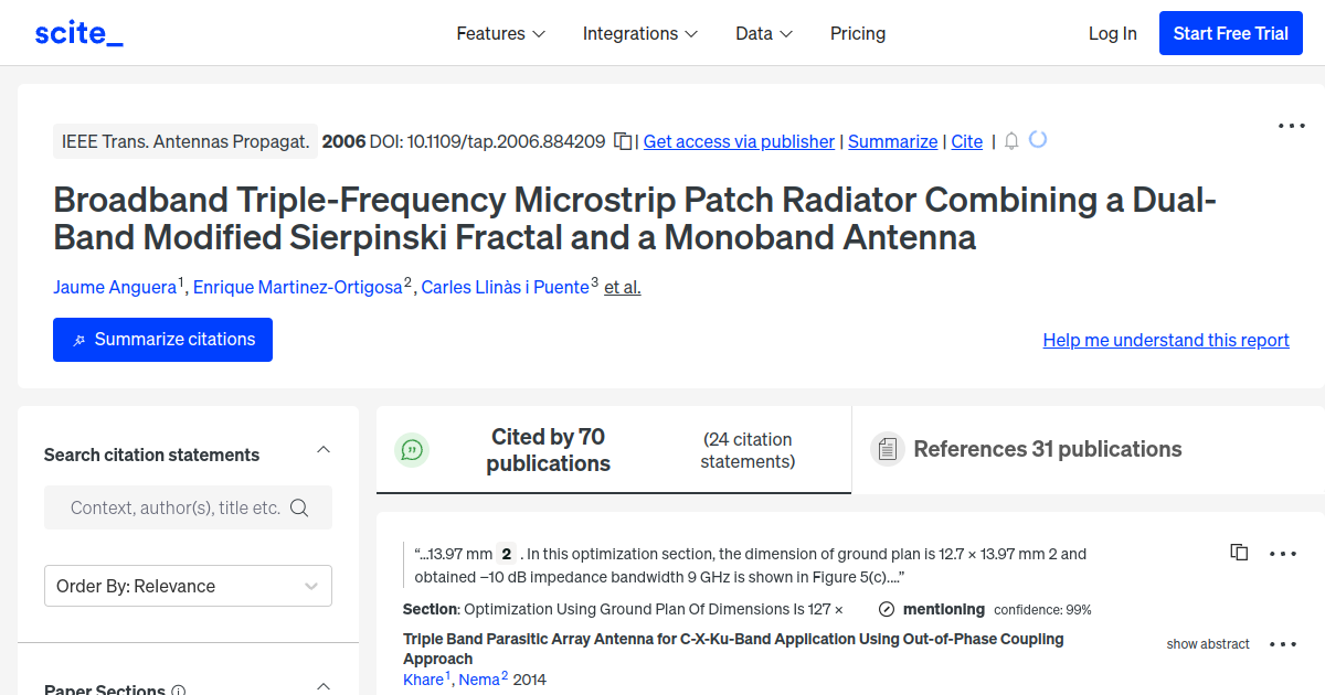 Broadband Triple-Frequency Microstrip Patch Radiator Combining a Dual ...