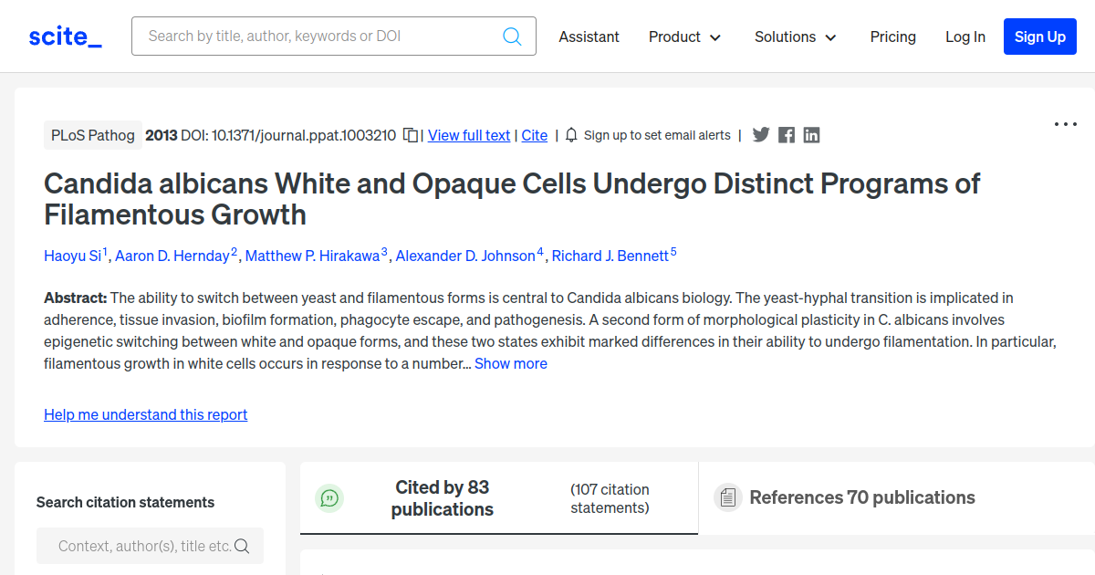 Candida albicans White and Opaque Cells Undergo Distinct Programs of ...