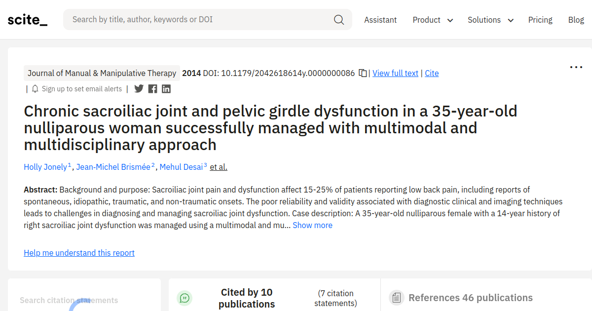 Chronic sacroiliac joint and pelvic girdle dysfunction in a 35-year-old ...