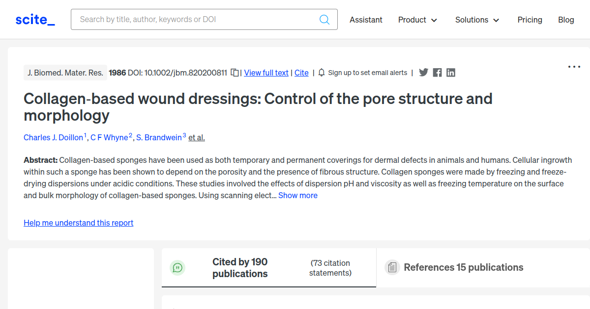 Collagen‐based wound dressings: Control of the pore structure and ...