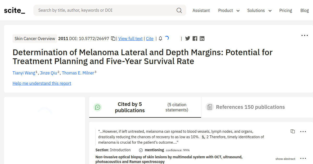 Determination of Melanoma Lateral and Depth Margins: Potential for ...