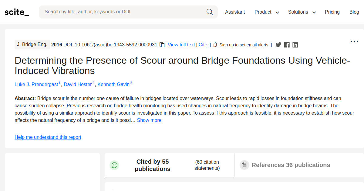 Determining the Presence of Scour around Bridge Foundations Using ...