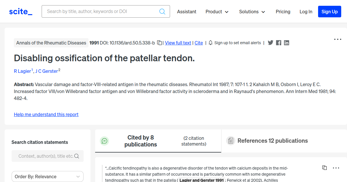 Disabling ossification of the patellar tendon. - [scite report]