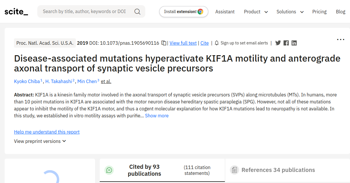 Disease-associated mutations hyperactivate KIF1A motility and ...