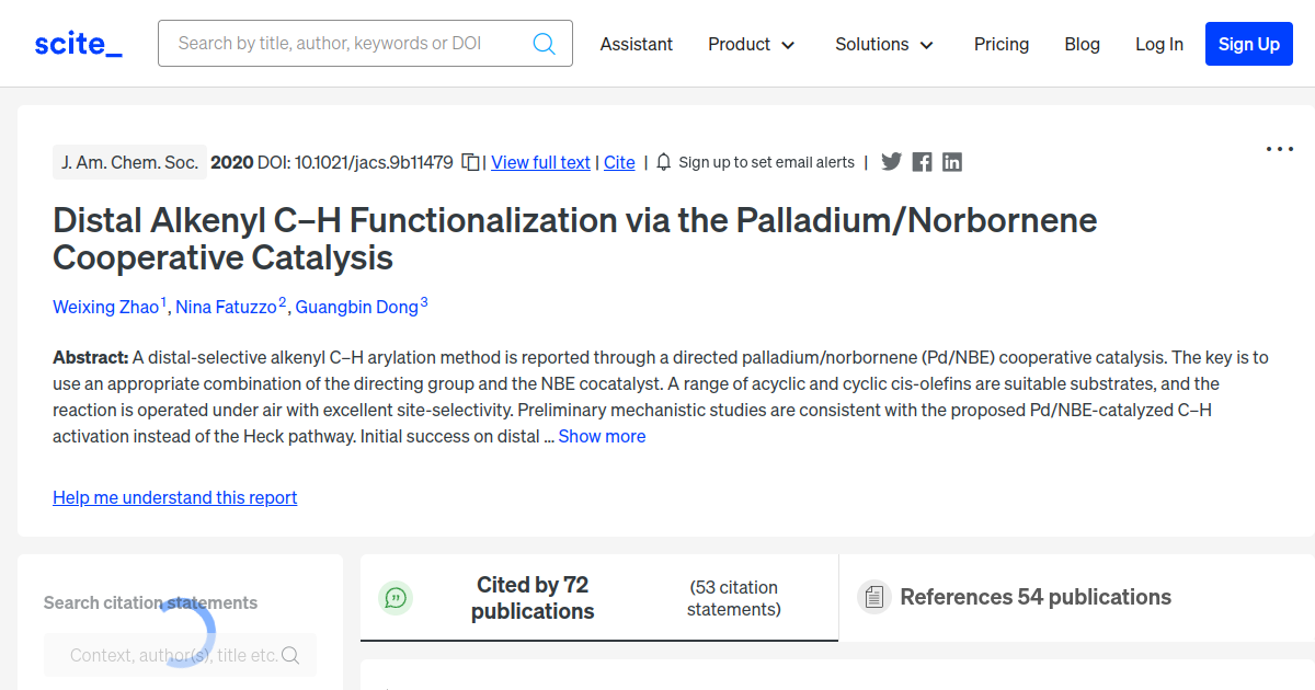 [citation report] Distal Alkenyl C–H Functionalization via the ...