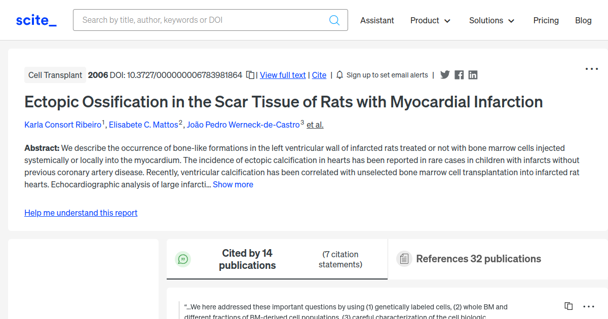 Ectopic Ossification in the Scar Tissue of Rats with Myocardial ...