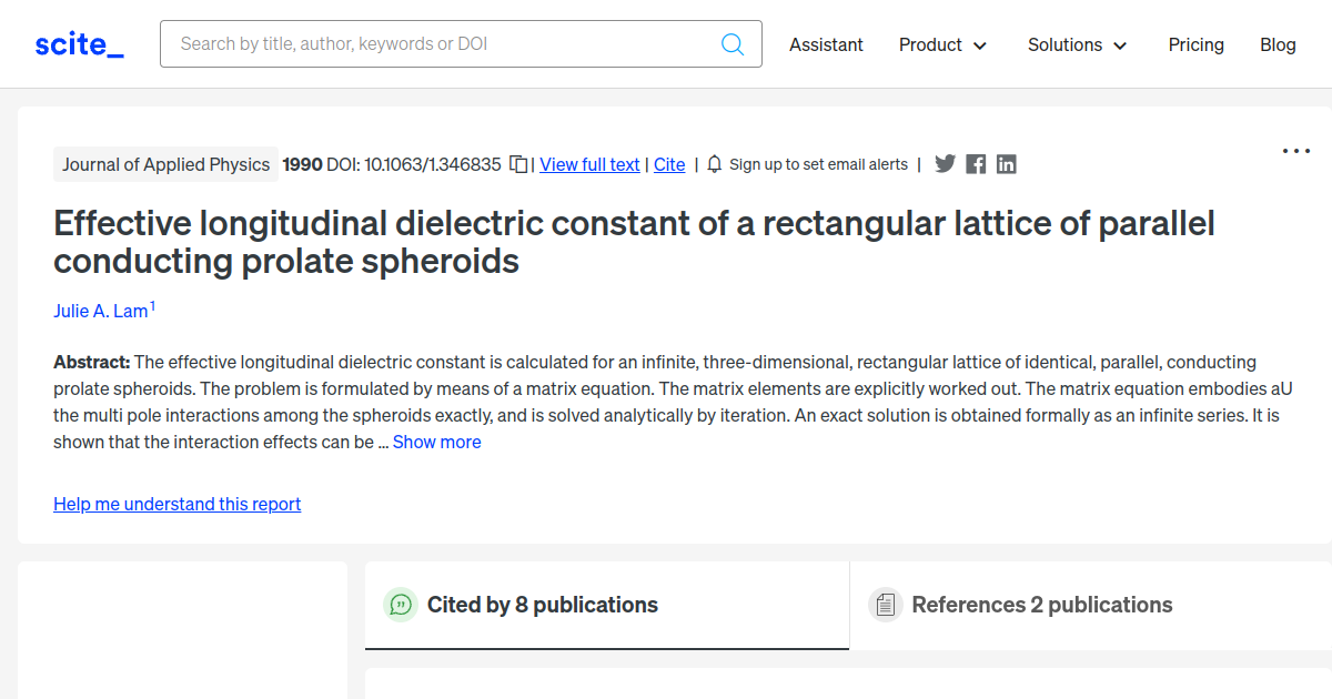 Effective longitudinal dielectric constant of a rectangular lattice of ...