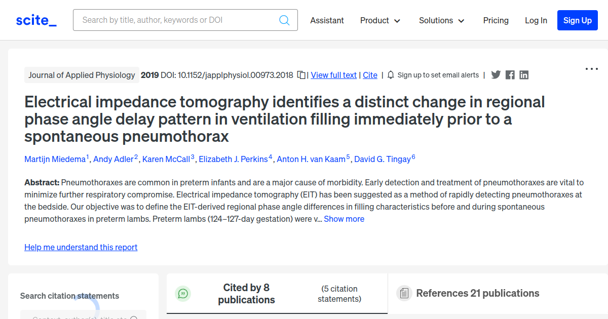 [citation report] Electrical impedance tomography identifies a distinct ...