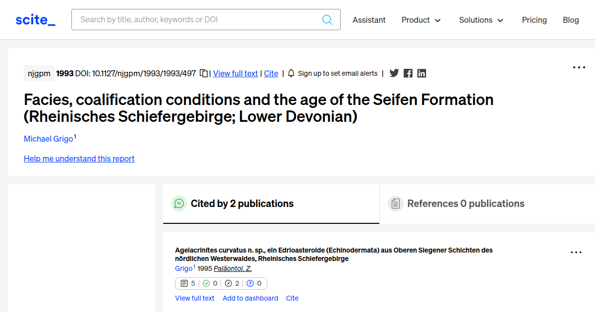 Facies, coalification conditions and the age of the Seifen Formation ...