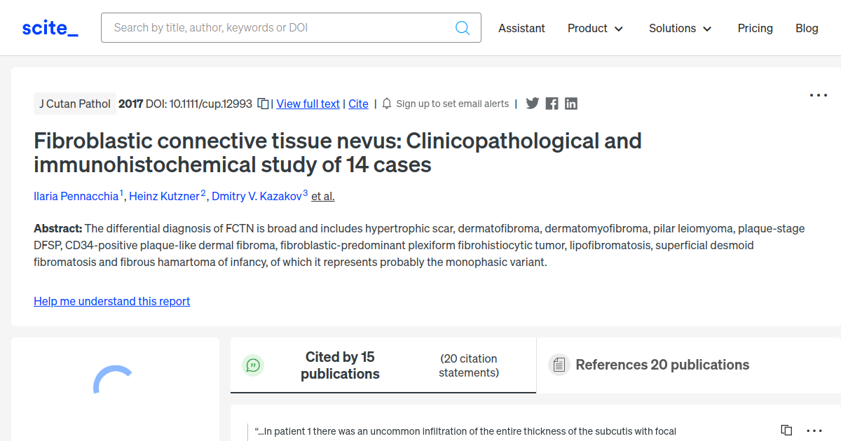 Fibroblastic connective tissue nevus: Clinicopathological and ...