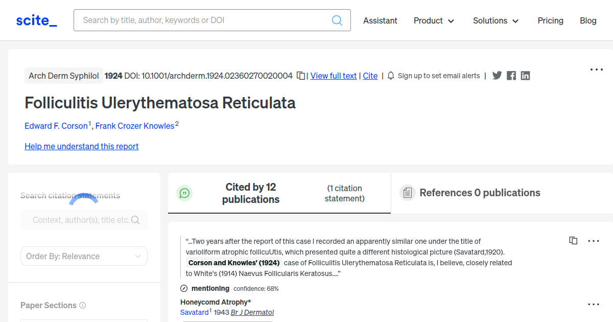 Folliculitis Ulerythematosa Reticulata - [scite report]