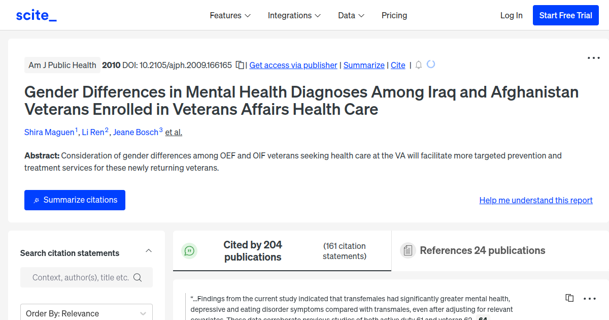 Gender Differences In Mental Health