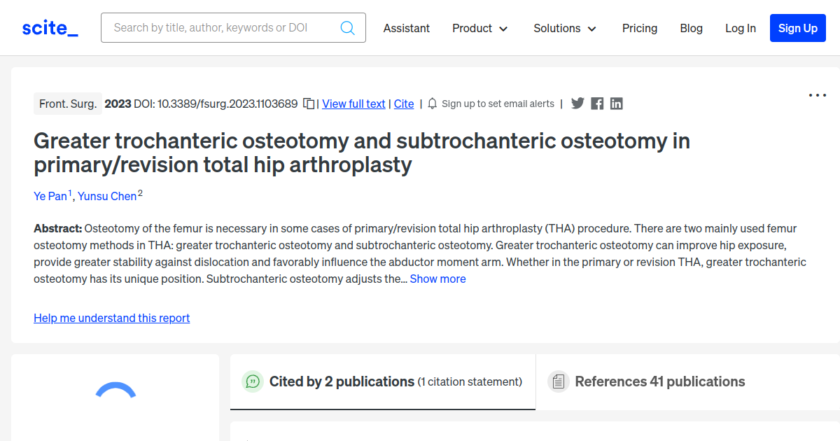 Greater trochanteric osteotomy and subtrochanteric osteotomy in primary ...