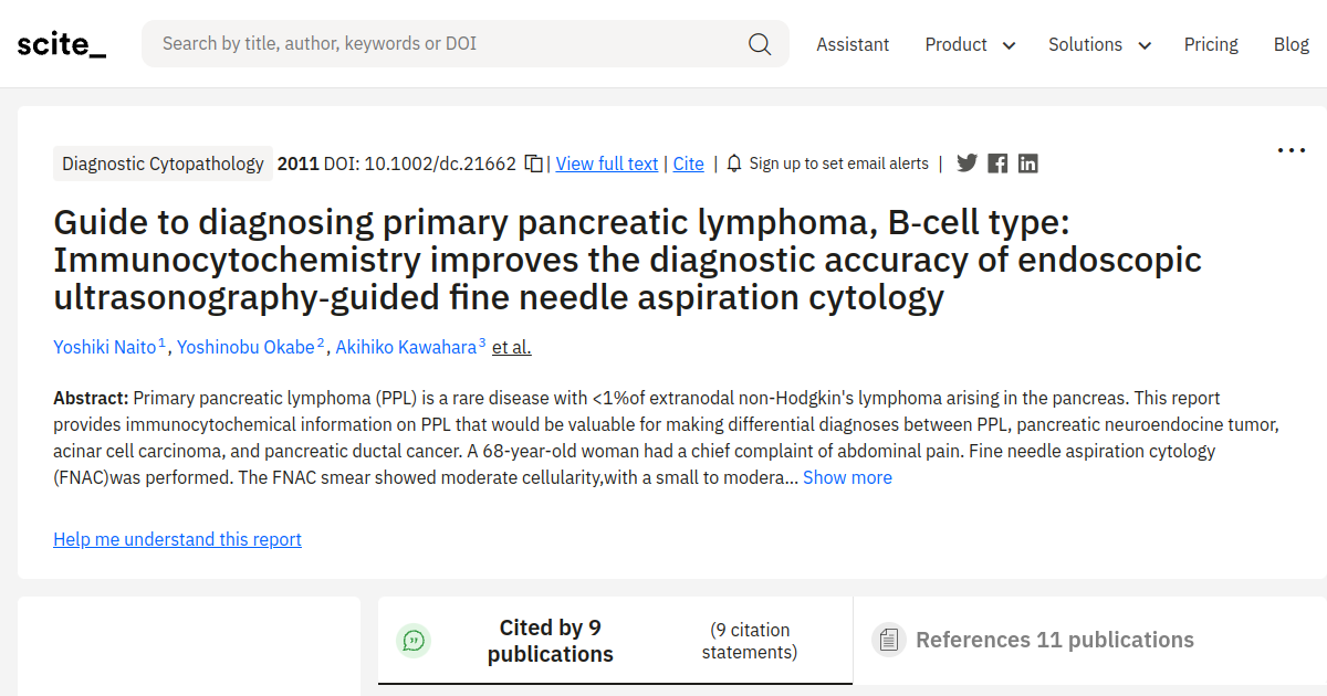 Guide to diagnosing primary pancreatic lymphoma, B-cell type ...
