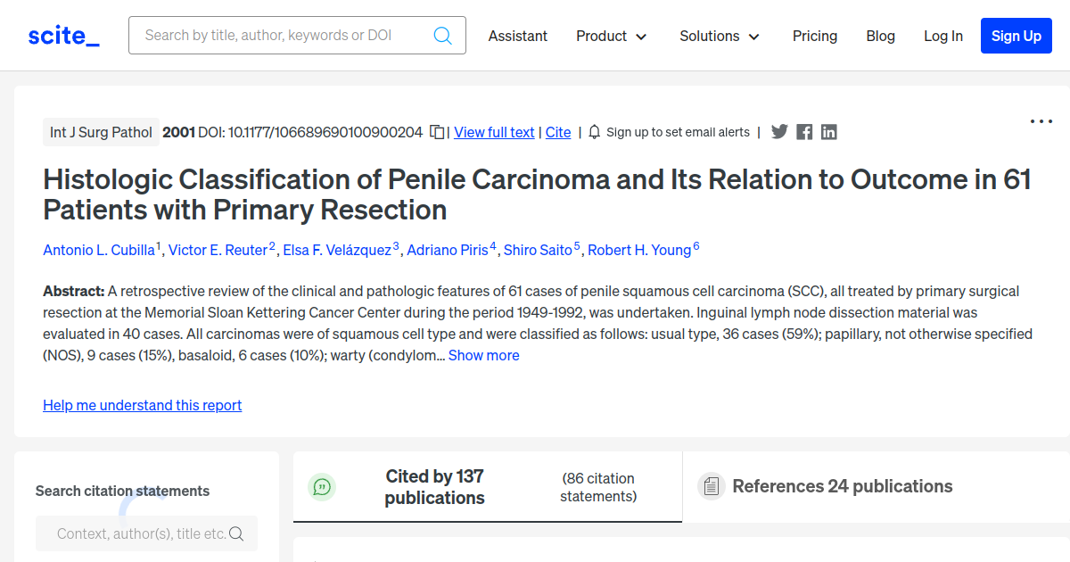 Histologic Classification of Penile Carcinoma and Its Relation to ...