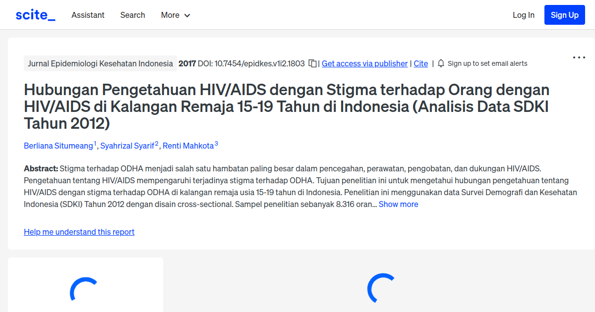 Hubungan Pengetahuan HIV/AIDS dengan Stigma terhadap Orang dengan HIV ...