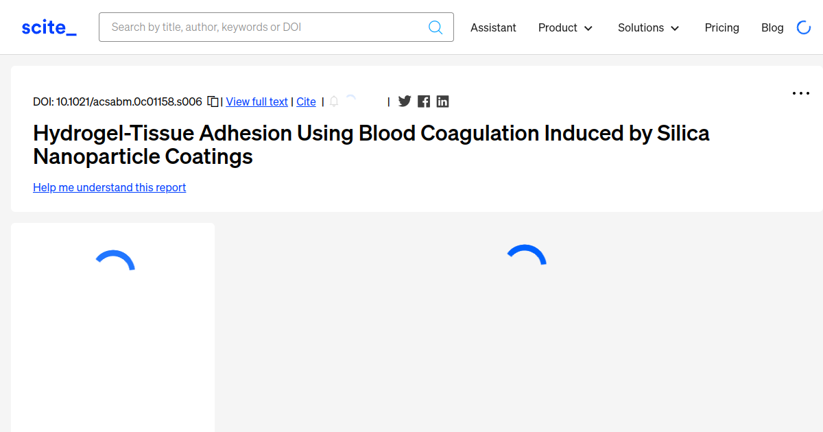 Hydrogel-Tissue Adhesion Using Blood Coagulation Induced by Silica ...