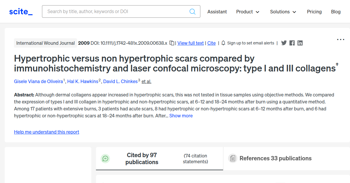 Hypertrophic versus non hypertrophic scars compared by ...