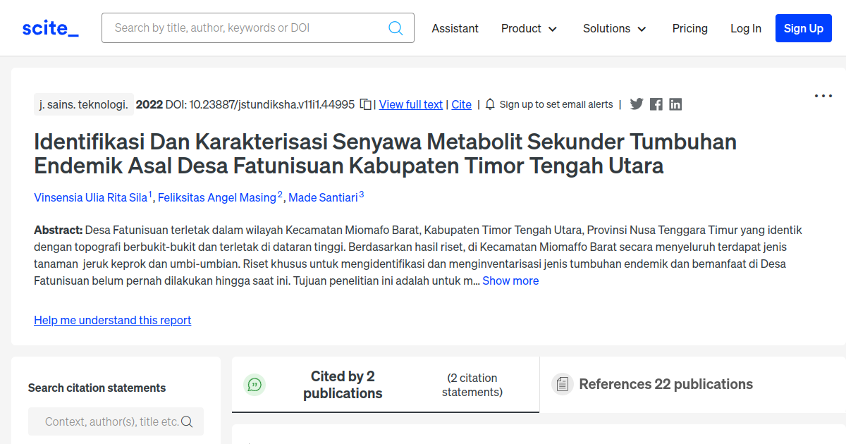 Identifikasi Dan Karakterisasi Senyawa Metabolit Sekunder Tumbuhan ...