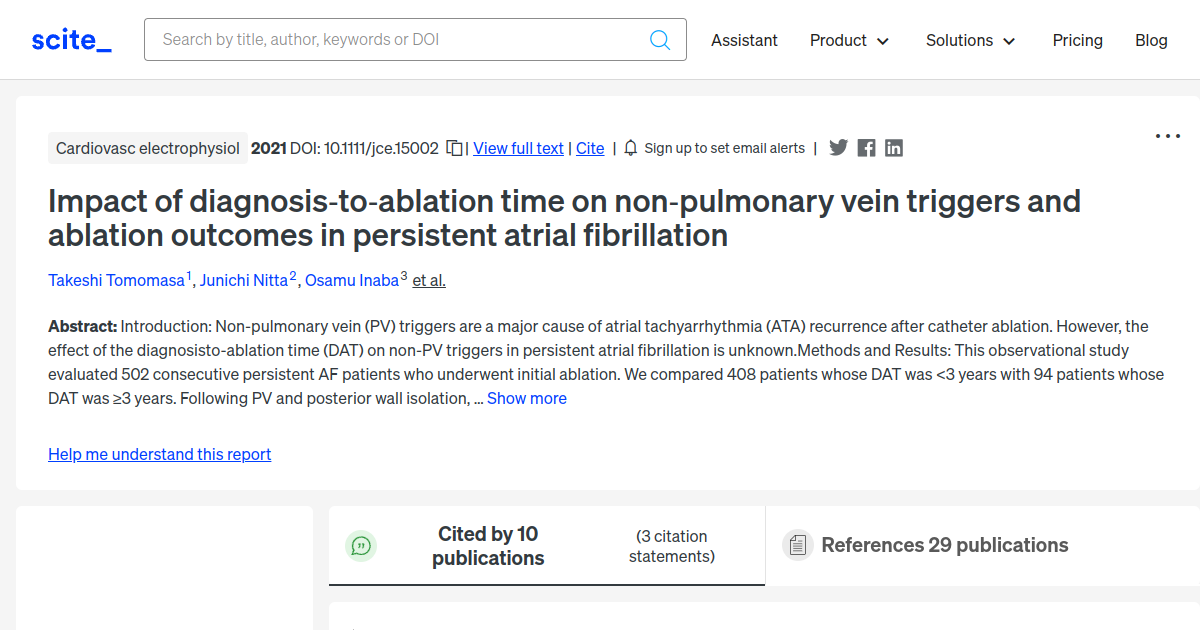 Impact of diagnosis‐to‐ablation time on non‐pulmonary vein triggers and ...