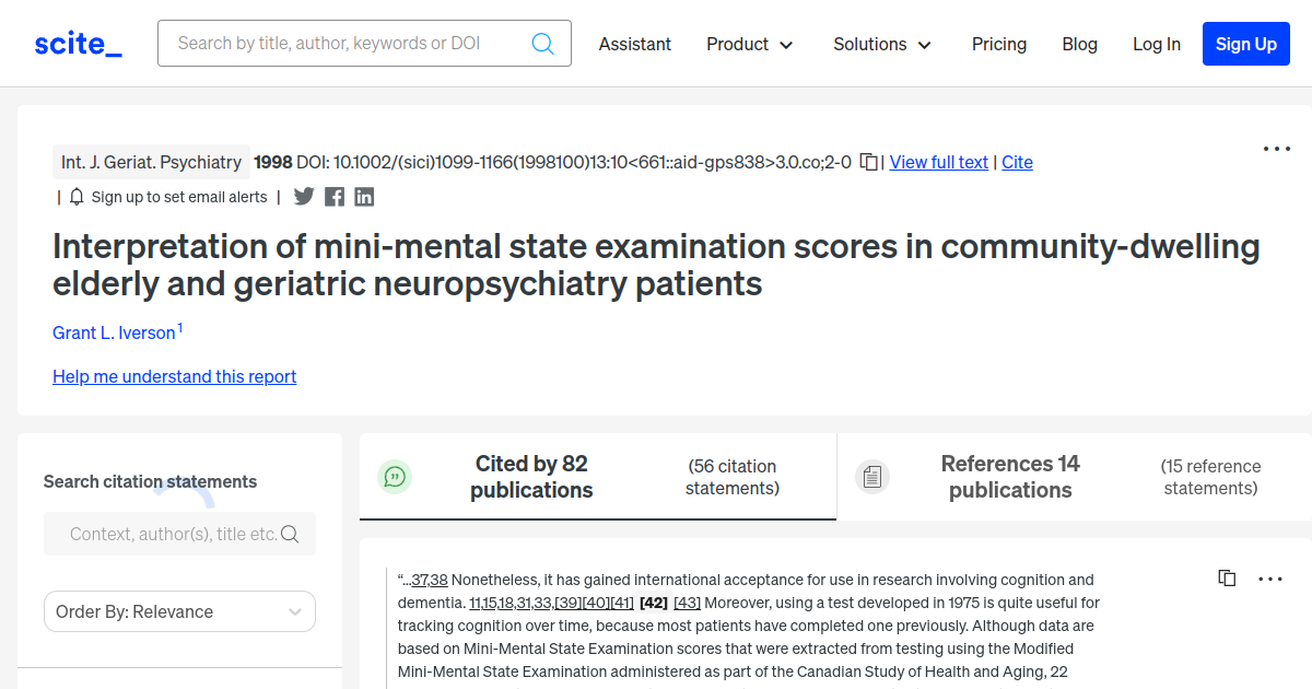 Interpretation of mini-mental state examination scores in community ...