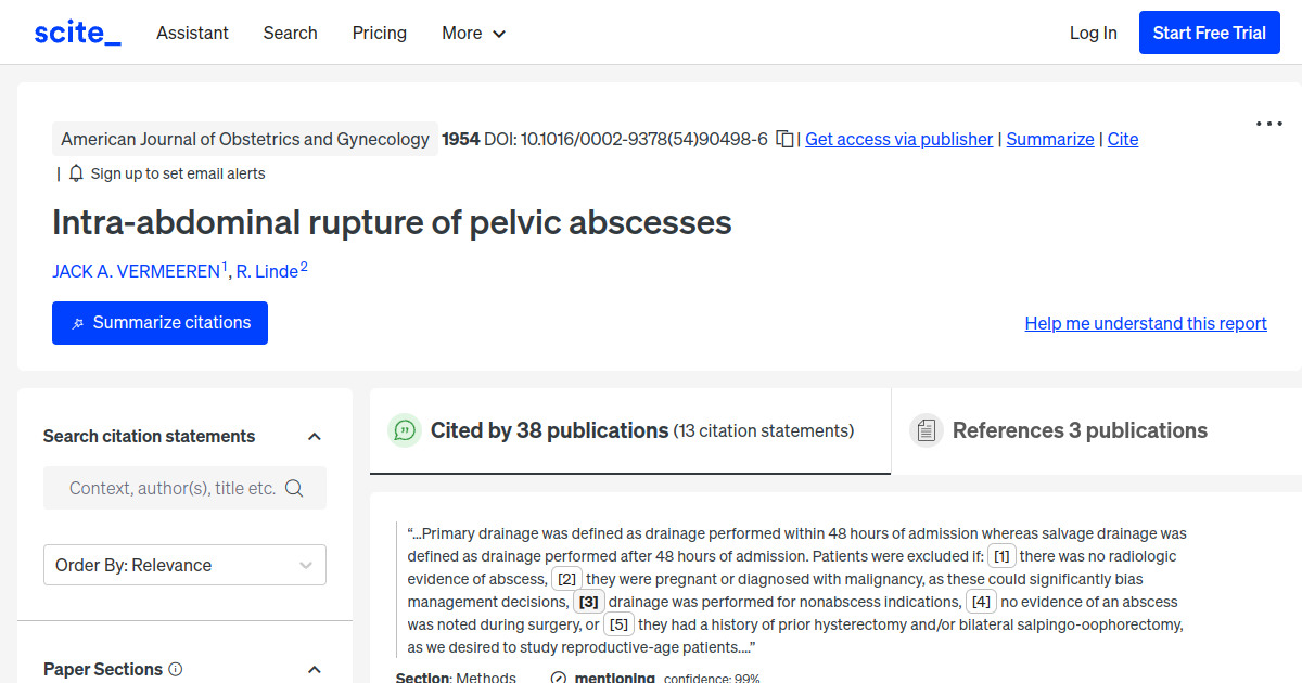 Intra-abdominal rupture of pelvic abscesses - [scite report]