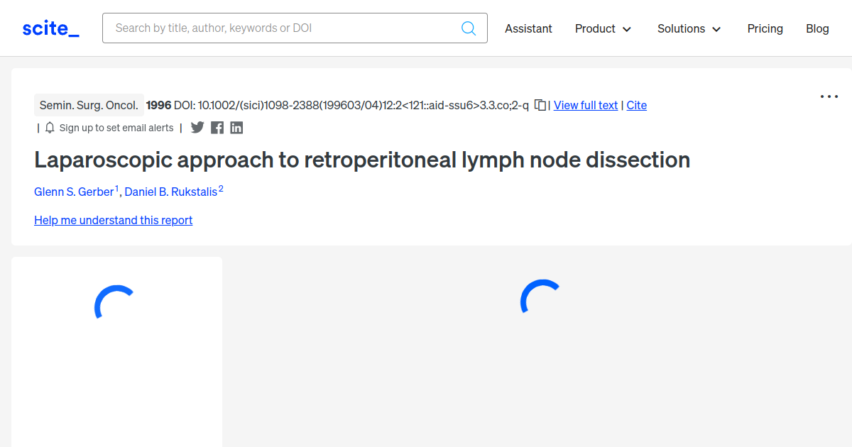 Laparoscopic approach to retroperitoneal lymph node dissection - [scite ...