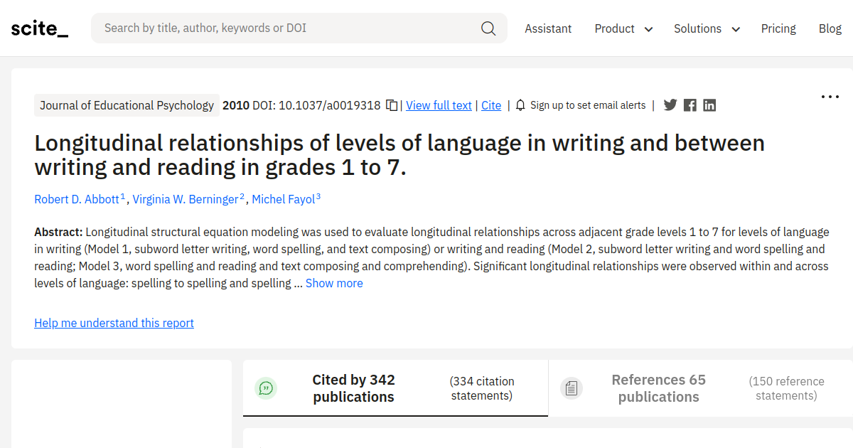 Longitudinal relationships of levels of language in writing and between ...