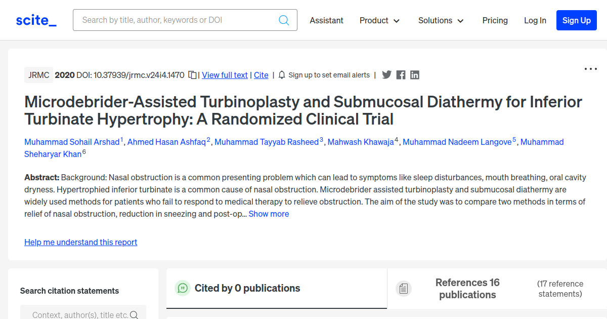 Microdebrider-Assisted Turbinoplasty and Submucosal Diathermy for ...