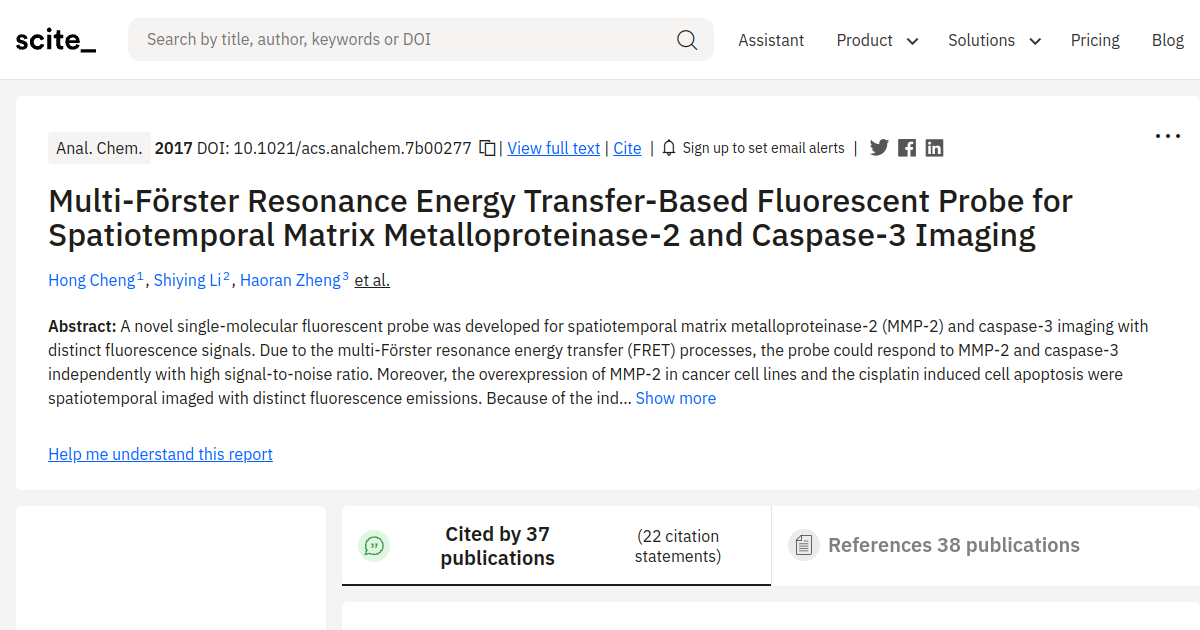 Multi-Förster Resonance Energy Transfer-Based Fluorescent Probe for ...