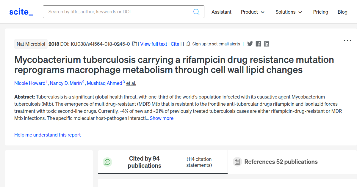 Mycobacterium tuberculosis carrying a rifampicin drug resistance ...