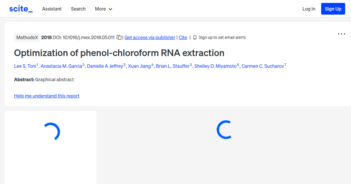 Optimization of phenol-chloroform RNA extraction - [scite report]