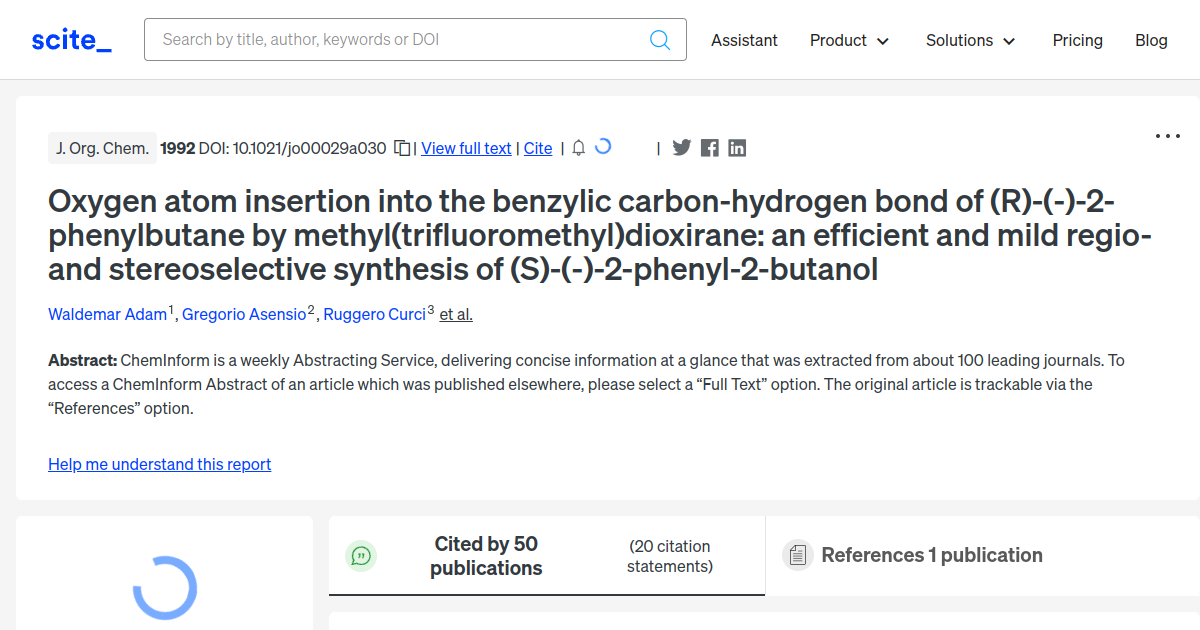 Oxygen atom insertion into the benzylic carbon-hydrogen bond of (R ...