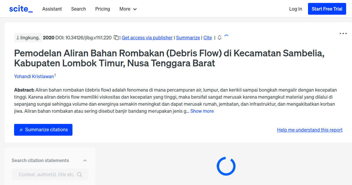 Pemodelan Aliran Bahan Rombakan (Debris Flow) di Kecamatan Sambelia ...