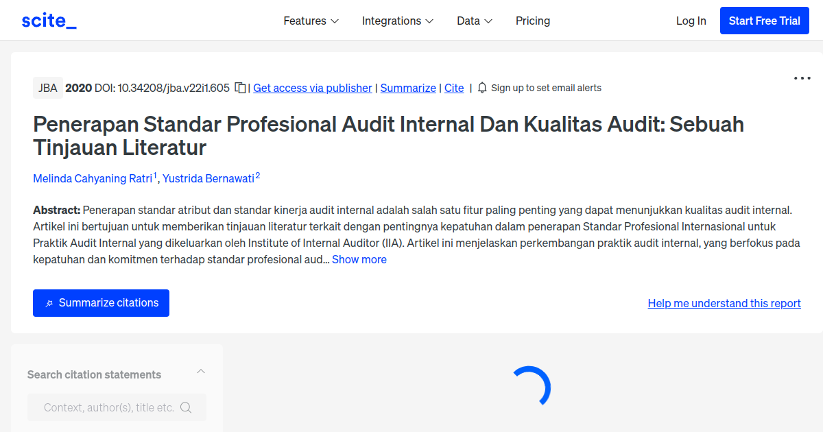Penerapan Standar Profesional Audit Internal Dan Kualitas Audit Sebuah