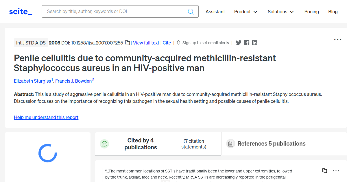 Penile cellulitis due to community-acquired methicillin-resistant ...