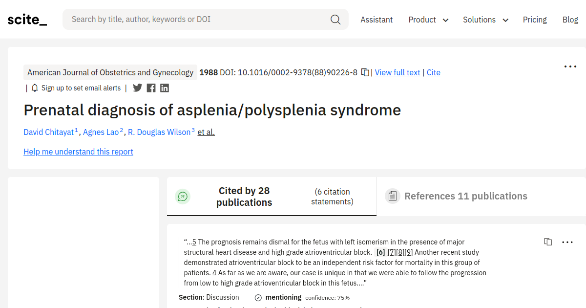 Prenatal diagnosis of asplenia/polysplenia syndrome - [scite report]