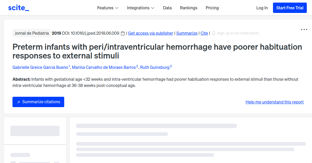 Preterm infants with peri/intraventricular hemorrhage have poorer ...